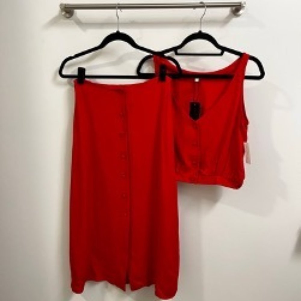 🍒Vetta 2 Piece Timeless Skirt Sleeveless Top 🎁 Candy Red - Brand New❤️